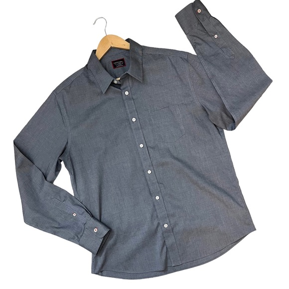 UNTUCKit Blue Wrinkle Free Pio Cesare Long Sleeve Button Down Slim Fit Shirt L - Picture 3 of 4